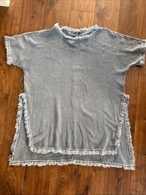 Colette One Size Fits Most Slate Blue Tunic Top